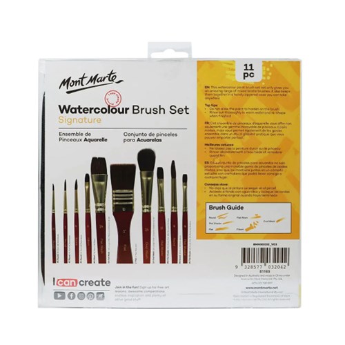MONT MARTE BRUSH SET WALLET 11 Piece - Watercolour(1)